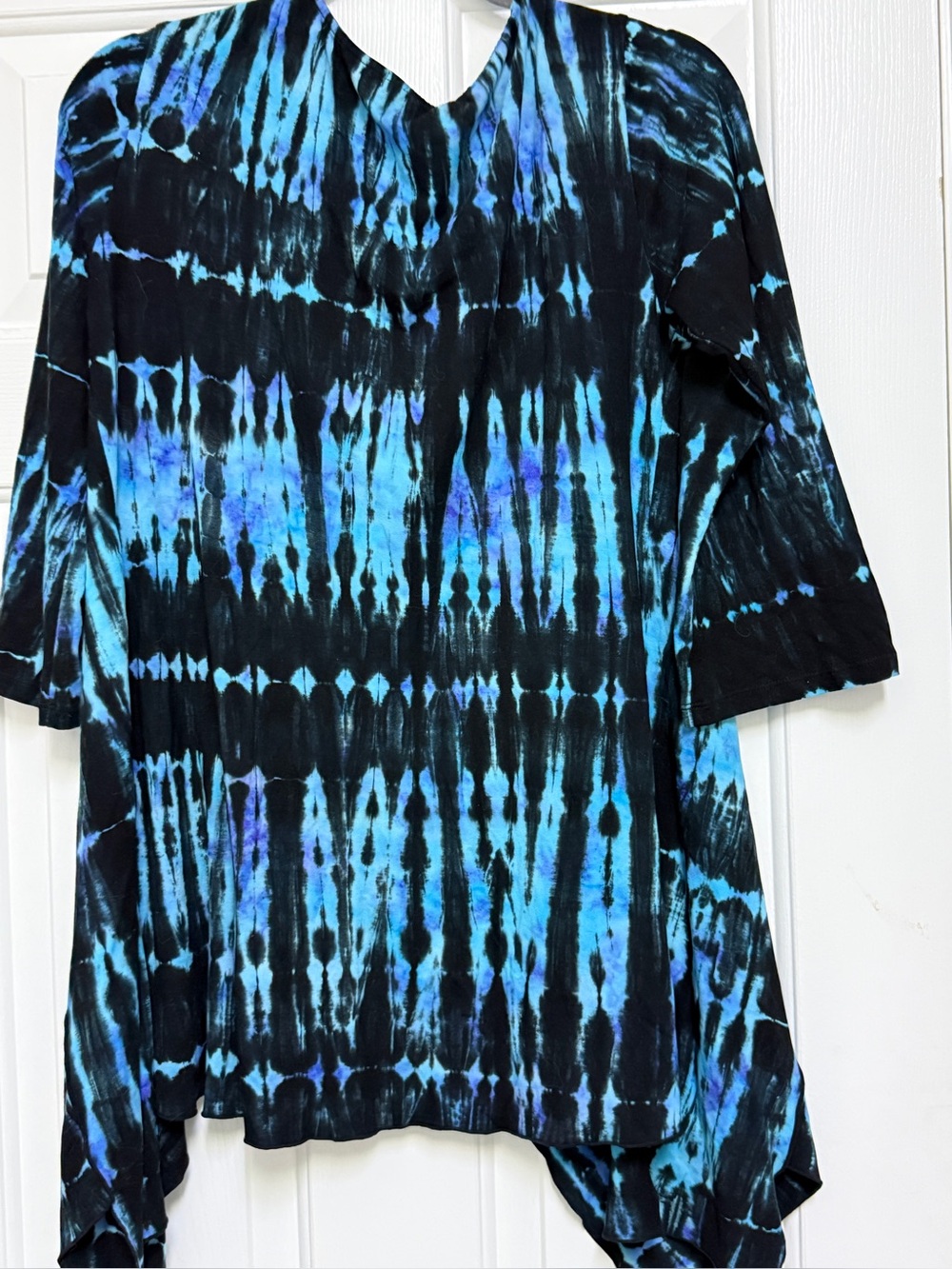 Blue & Black Tie-Dye open cardigan